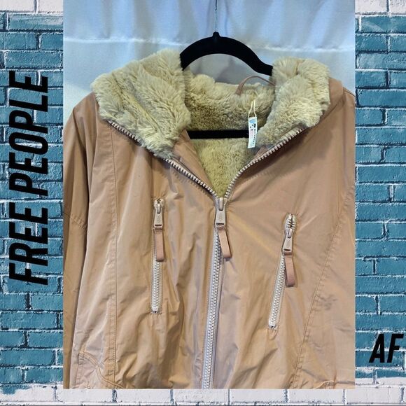 FREE PEOPLE BREAK THE ICE WINTER PARKA ROSE NEW NWOT REVERSIBLE LARGE - Picture 12 of 12